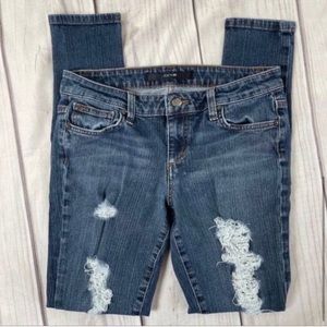 Joe's destroy Jeggings skinny leg wash dark mid-rise size 26